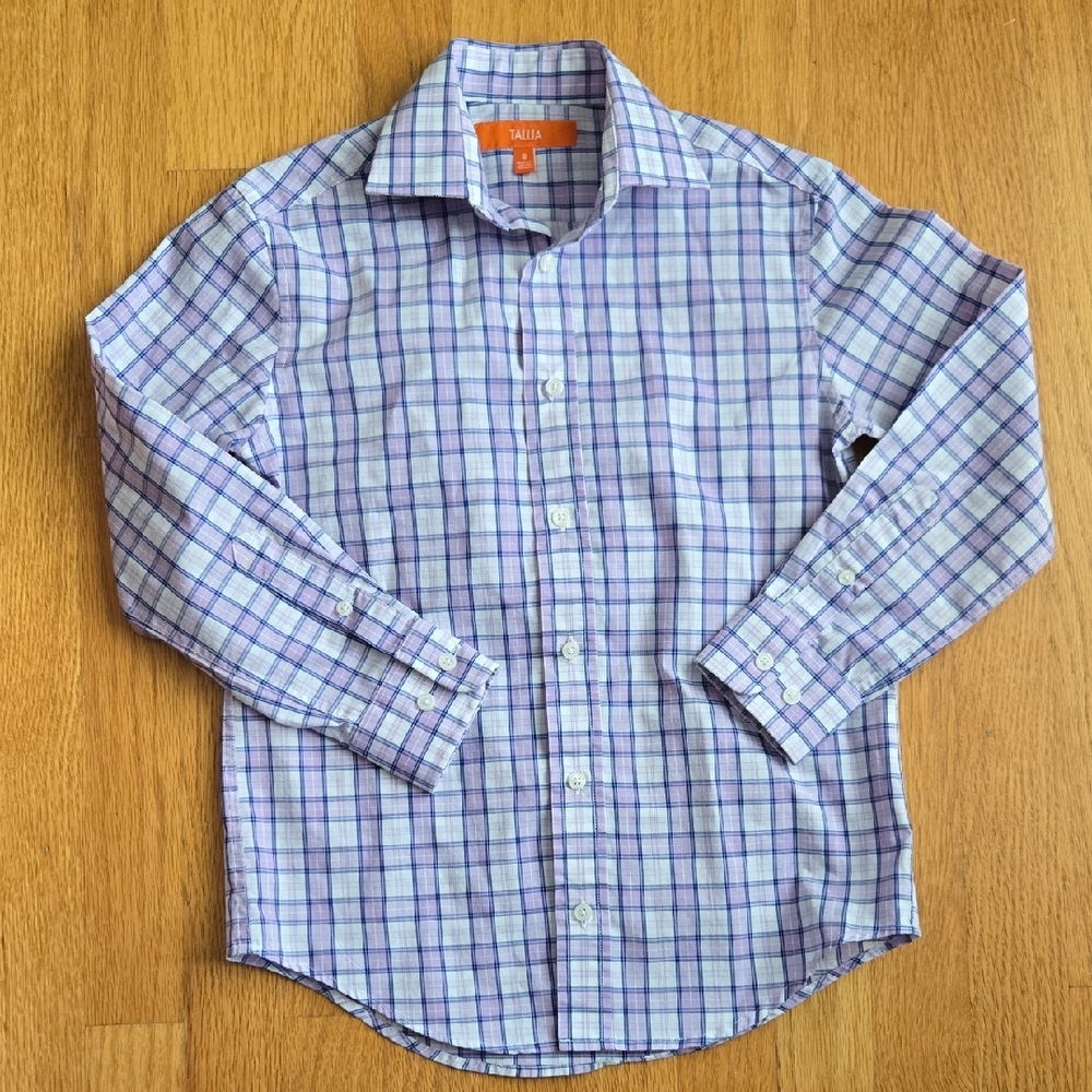 TALLIA Boy's Checkered Shirt in Blue and Purple